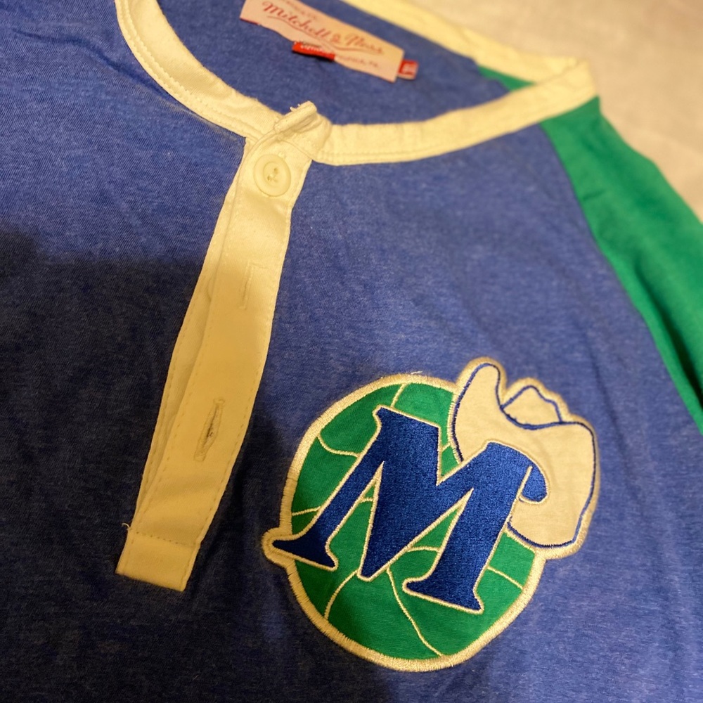 Dallas Mavericks old school 3 quarter sleeve